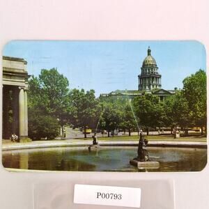 Vista of the Capitol Voorhee's Pool Civic Center Denver Colorado 1950s Postcard